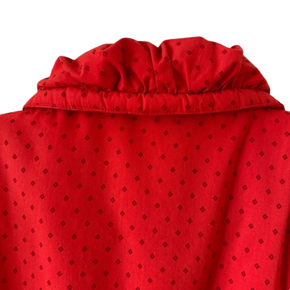 Vintage Fleet Street City Limits red puffer jacket tonal polka dots - Picture 8 of 16